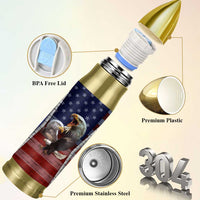 Personalized Eagle American Flag Bullet Tumbler Custom Name Patriotic Gifts For Men