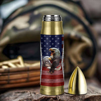 Personalized Eagle American Flag Bullet Tumbler Custom Name Patriotic Gifts For Men