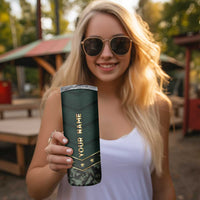 Personalized American Patriot Skinny Tumbler Custom Name Land Of The Free Because Of The Brave