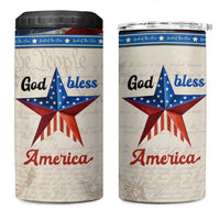 American Patriot Christian 4 in 1 Can Cooler Tumbler God Bless America