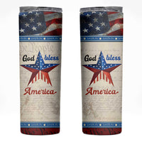 American Patriot Christian Skinny Tumbler God Bless America