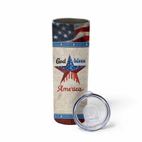 American Patriot Christian Skinny Tumbler God Bless America