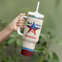 American Patriot Christian Tumbler With Handle God Bless America