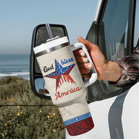 American Patriot Christian Tumbler With Handle God Bless America