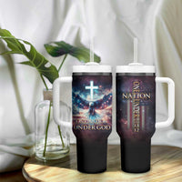 American Patriot Christian Tumbler With Handle One Nation Under God