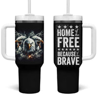 American Patriot Tumbler With Handle Home Of The Free Because Of The Brave