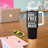 American Patriot Tumbler With Handle Home Of The Free Because Of The Brave