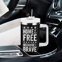 American Patriot Tumbler With Handle Home Of The Free Because Of The Brave