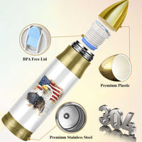 American Patriot Bullet Tumbler Land Of The Free Because Of The Brave