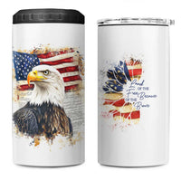 American Patriot 4 in 1 Can Cooler Tumbler Land Of The Free Because Of The Brave