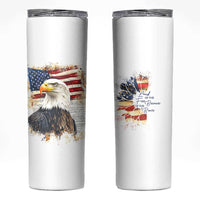 American Patriot Skinny Tumbler Land Of The Free Because Of The Brave