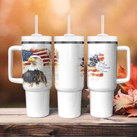 American Patriot Tumbler With Handle Land Of The Free Because Of The Brave
