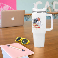 American Patriot Tumbler With Handle Land Of The Free Because Of The Brave