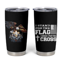 American Patriot Christian Tumbler Cup Stand For the Flag Kneel For the Cross Eagle