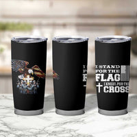 American Patriot Christian Tumbler Cup Stand For the Flag Kneel For the Cross Eagle