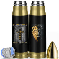 American Patriot Christian Bullet Tumbler Stand For the Flag Kneel For the Cross Lion