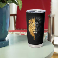 American Patriot Christian Tumbler Cup Stand For the Flag Kneel For the Cross Lion