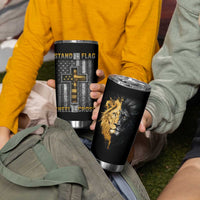 American Patriot Christian Tumbler Cup Stand For the Flag Kneel For the Cross Lion