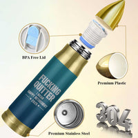 Personalized Retirement Gifts Bullet Tumbler Custom Name Fucking Quitter Mean Happy Retirement 2025