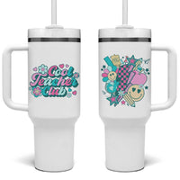 Cool Teacher Club Retro Groovy Tumbler With Handle - Wonder Print Shop
