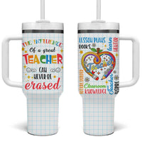 Teacher Tumbler With Handle The Influence Of A Great Teacher Can Never Be Erased - Wonder Print Shop
