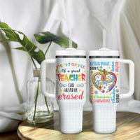 Teacher Tumbler With Handle The Influence Of A Great Teacher Can Never Be Erased - Wonder Print Shop