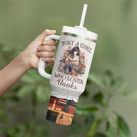 Book Lover Tumbler With Handle Just A Girl Who Loves Books - Wonder Print Shop