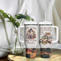 Book Lover Tumbler With Handle Just A Girl Who Loves Books - Wonder Print Shop