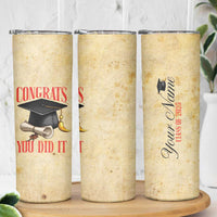 Personalized Graduation Gifts Skinny Tumbler Custom Name Congrats You Did It Class Of 2025