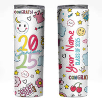 Personalized Graduation Gifts Skinny Tumbler Custom Name Cute Seniors Class Of 2025