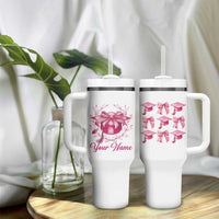 Personalized Graduation Gifts For Women Tumbler With Handle Custom Name Coquette Bow Seniors Class Of 2025