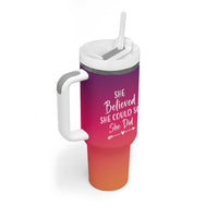 Personalized Graduation Gifts For Her Tumbler With Handle Custom Name She Believed She Could So She Did Seniors Class Of 2025