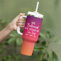 Personalized Graduation Gifts For Her Tumbler With Handle Custom Name She Believed She Could So She Did Seniors Class Of 2025