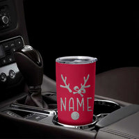 Personalized Christmas Tumbler Cup Custom Name Cute Reindeer Girly Bow - Wonder Print Shop