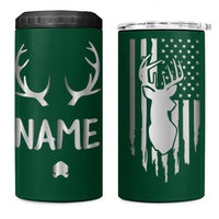 Personalized Hunting 4 in 1 Can Cooler Tumbler Custom Name Reindeer Season Christmas - Wonder Print Shop