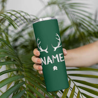 Personalized Hunting Skinny Tumbler Custom Name Reindeer Season Christmas - Wonder Print Shop