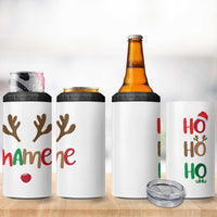 Personalized Christmas 4 in 1 Can Cooler Tumbler Custom Name Ho Ho Ho Santa Reindeer Elf - Wonder Print Shop