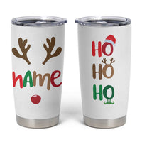Personalized Christmas Tumbler Cup Custom Name Ho Ho Ho Santa Reindeer Elf - Wonder Print Shop