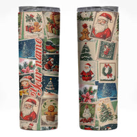 Personalized Christmas Skinny Tumbler Custom Name Vingtage Xmas Stamp - Wonder Print Shop