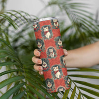 Christmas Cat Skinny Tumbler Vintage Kitten Royal Victorian Holly Wreath - Wonder Print Shop