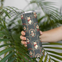 Christmas Cat Skinny Tumbler Vintage Kitten Victorian Royal Holly Wreath - Wonder Print Shop