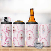 Personalized Christmas Nutcracker Ballerina 4 in 1 Can Cooler Tumbler Custom Name Coquette Ballet Nutcracker - Wonder Print Shop