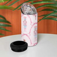 Personalized Christmas Nutcracker Ballerina 4 in 1 Can Cooler Tumbler Custom Name Coquette Ballet Nutcracker - Wonder Print Shop