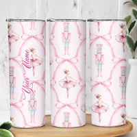 Personalized Christmas Nutcracker Ballerina Skinny Tumbler Custom Name Coquette Ballet Nutcracker - Wonder Print Shop