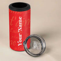 Personalized Coquette Christmas 4 in 1 Can Cooler Tumbler Custom Name Cherry Bow Je T'aime - Wonder Print Shop
