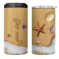 Personalized Beach 4 in 1 Can Cooler Tumbler Custom Name Beach Trip Vacation - Wonder Print Shop