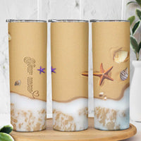 Personalized Beach Skinny Tumbler Custom Name Beach Trip Vacation - Wonder Print Shop