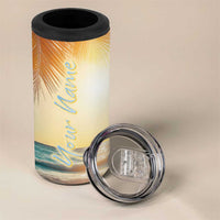 Personalized Beach 4 in 1 Can Cooler Tumbler Custom Name Life Is Better At Beach Trip Vacation - Wonder Print Shop