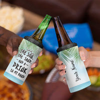 Personalized Beach Lover 4 in 1 Can Cooler Tumbler Custom Name The Sun The Sand And A Drink In My Hand - Wonder Print Shop