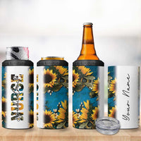 Personalized Pediatric Nurse 4 in 1 Can Cooler Tumbler Custom Name Nurse Gifts Sunflower - Wonder Print Shop